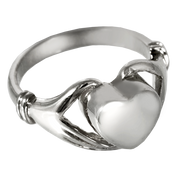 Silver Heart Ring for Cremains